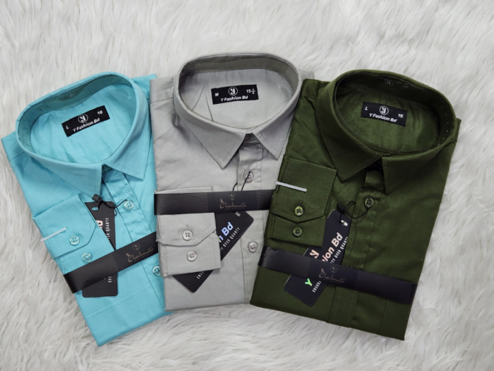 Combo Export quality fancy cotton fabrics solid colour Shirt