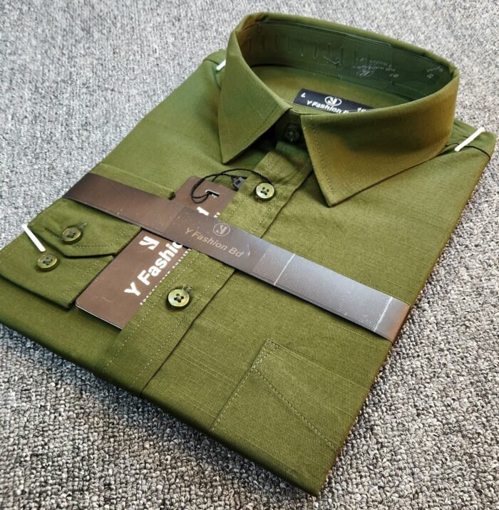 Indian Shirton Cotton Fabrics Olive