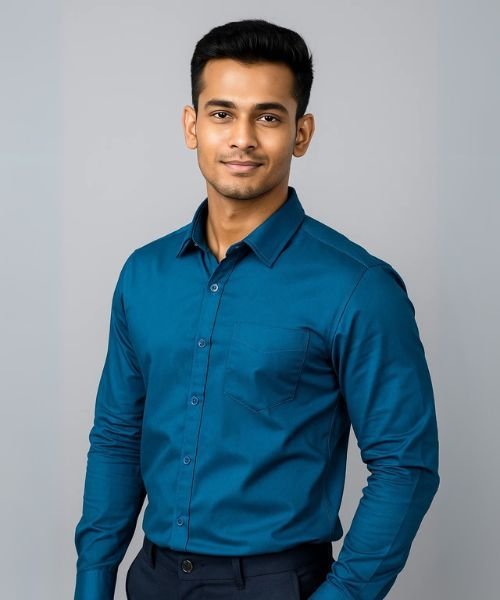 Oxford Cotton Full Sleeve Shirt-Petrol