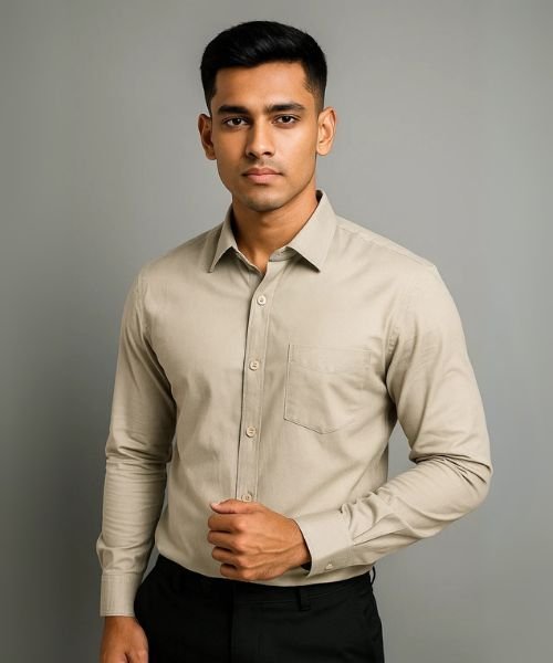 Oxford Cotton Full Sleeve Shirt-Ash