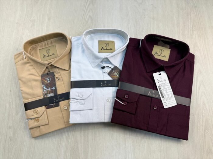 Solid Shirt Combo Offer Biscuit White Purple-M